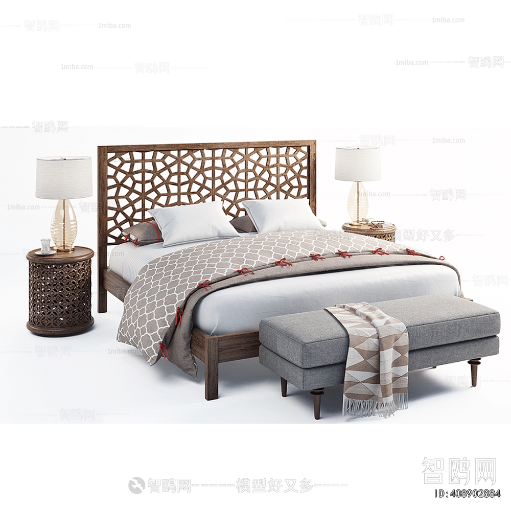 Retro Style Double Bed