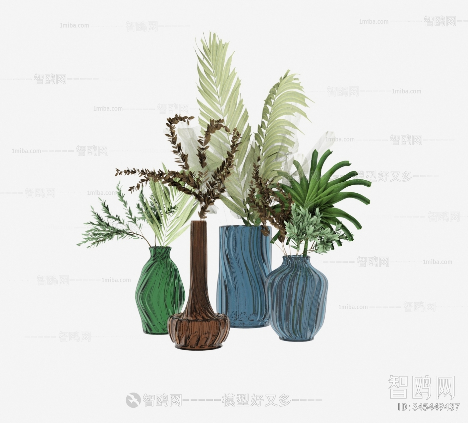 现代植物盆栽 玻璃花瓶