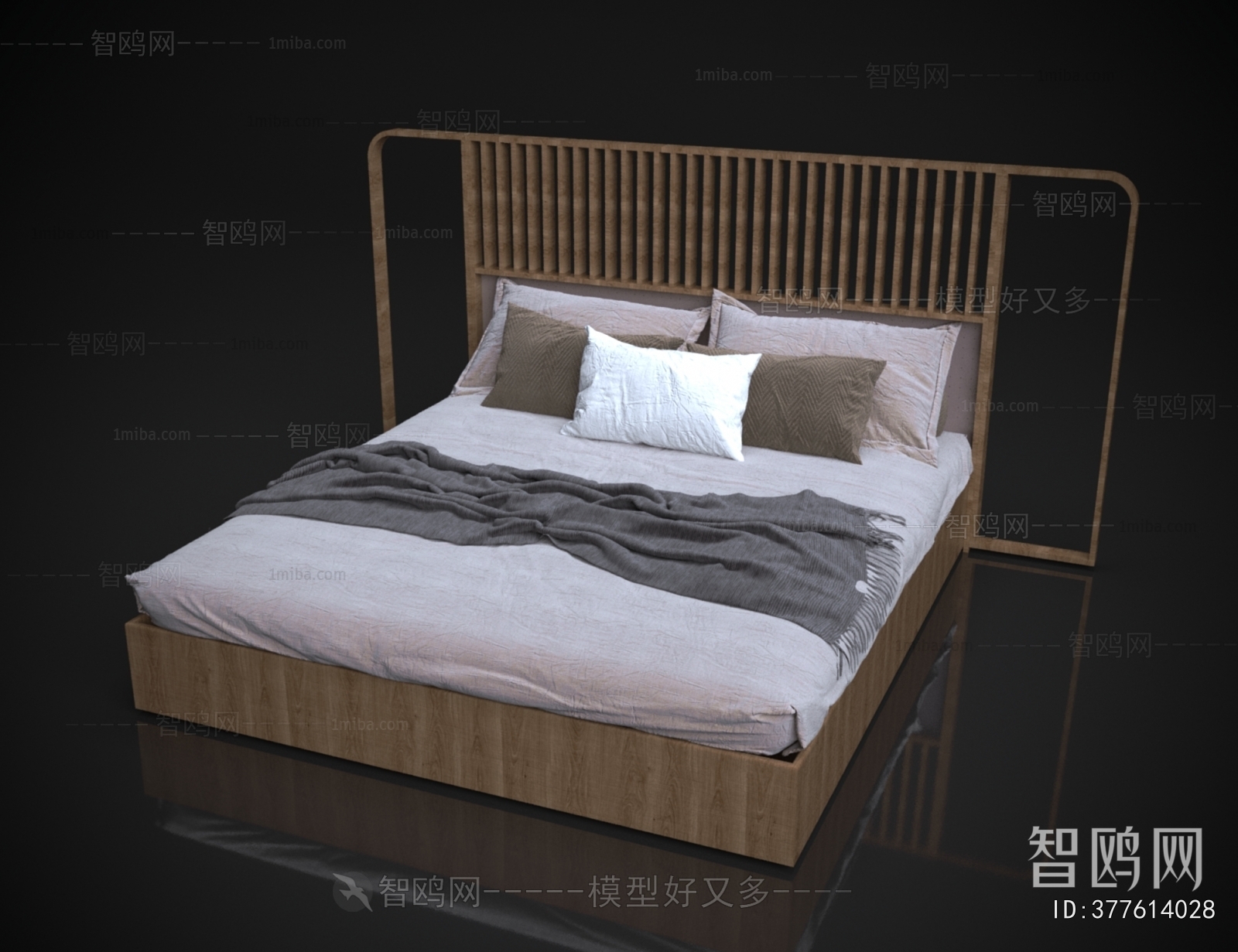 Wabi-sabi Style Double Bed