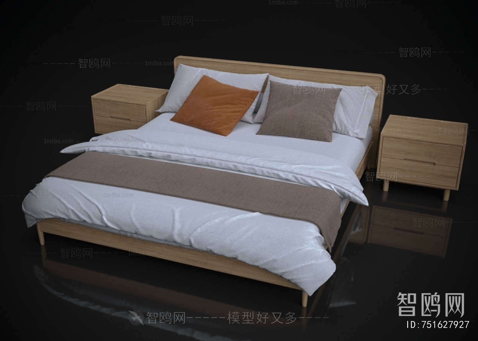 Wabi-sabi Style Double Bed