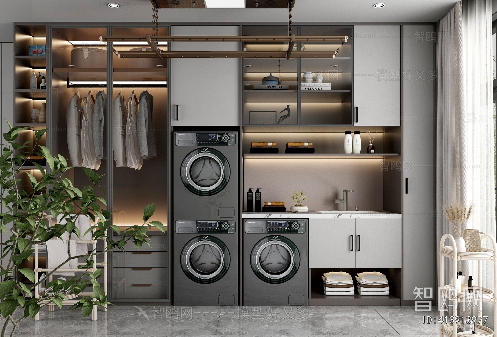 Modern Balcony Laundry Room