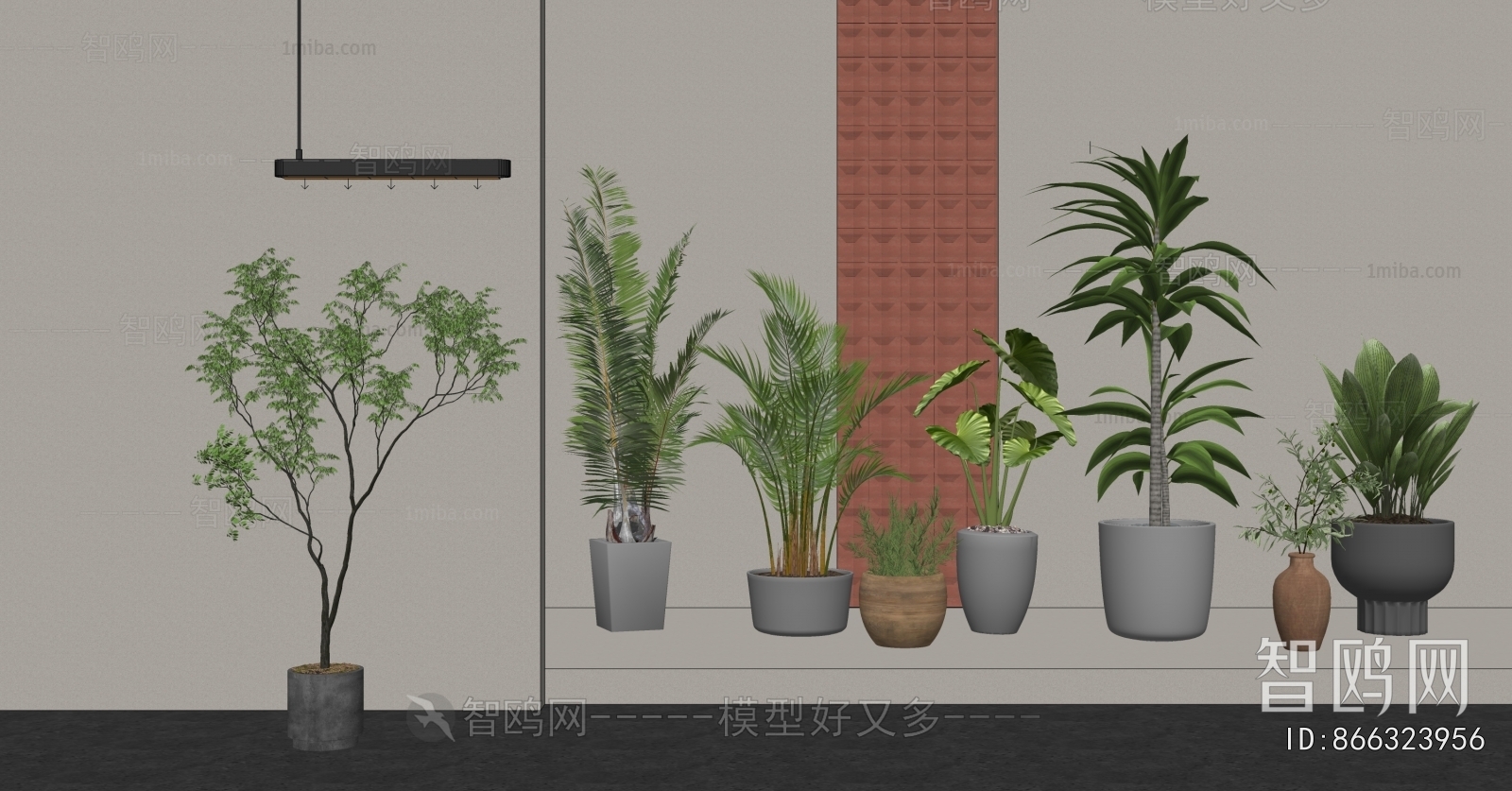 Modern Ground Green Plant Potted Plants