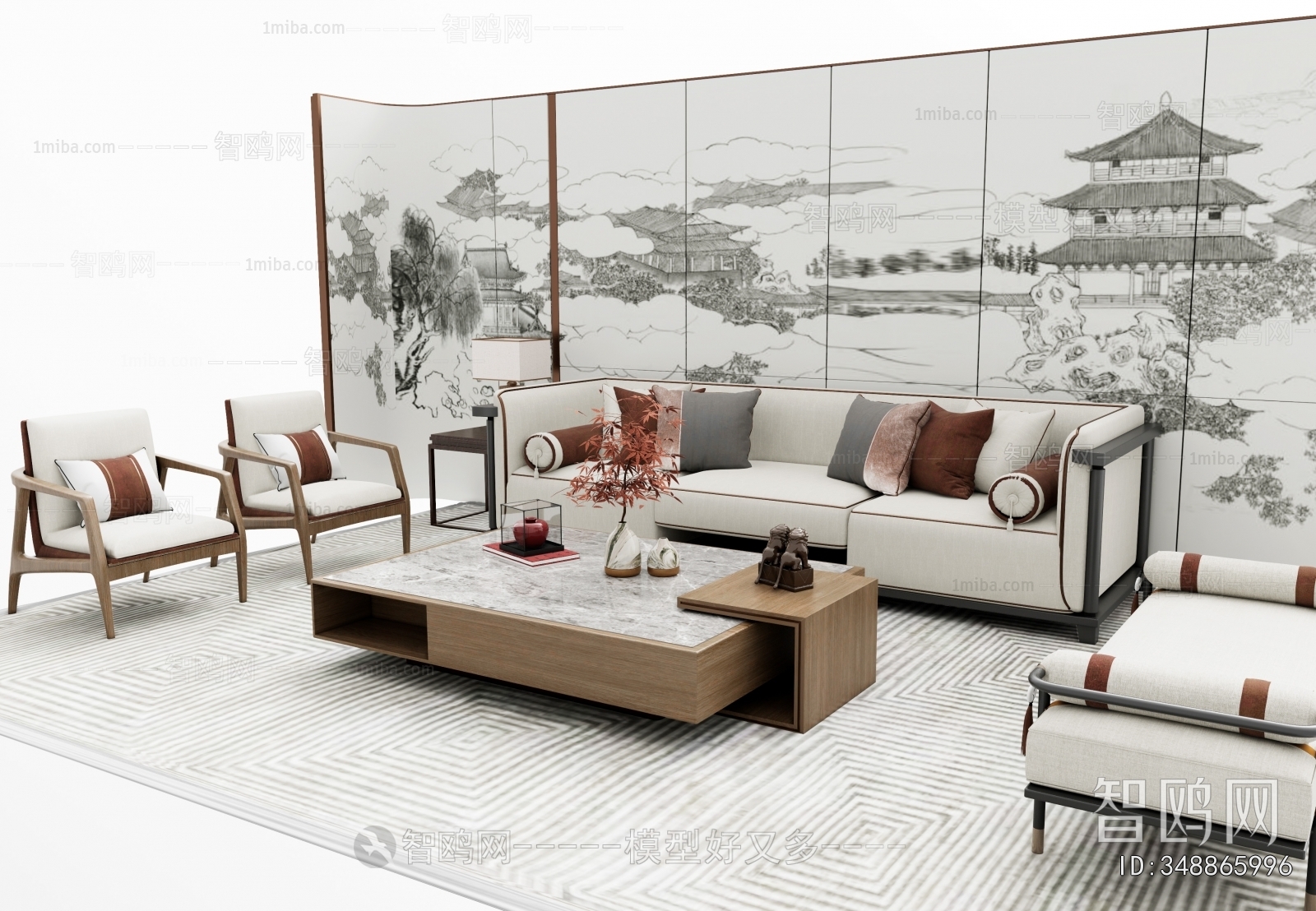 New Chinese Style Sofa Combination