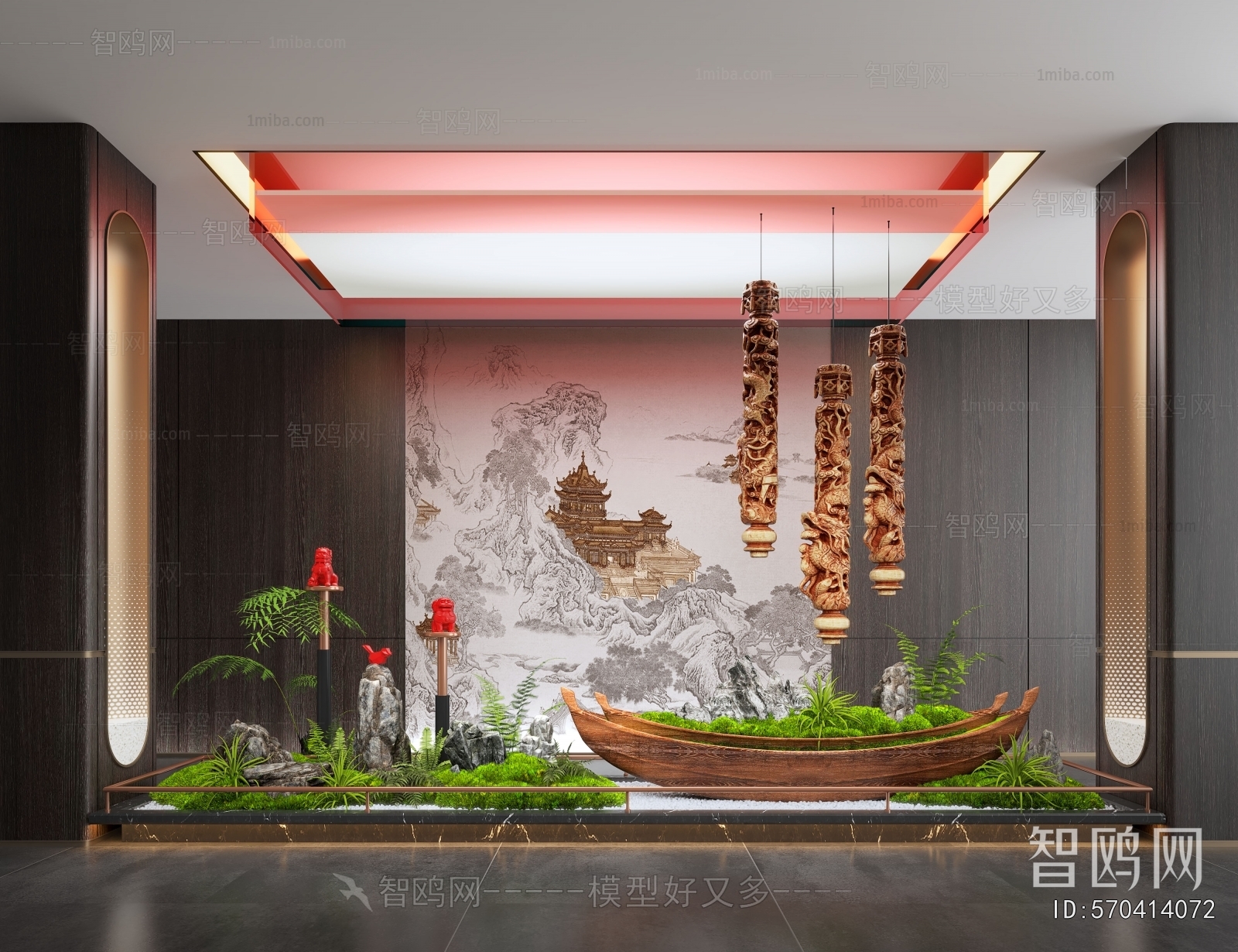 New Chinese Style Plant Landscaping