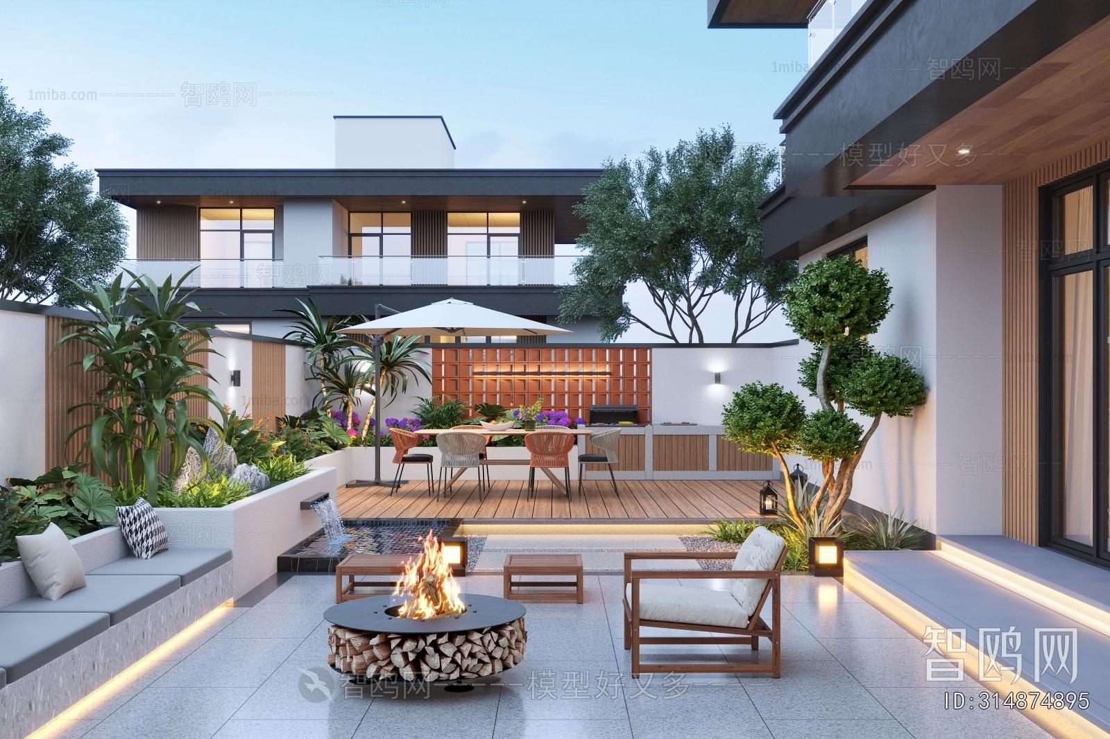 Modern Courtyard/landscape