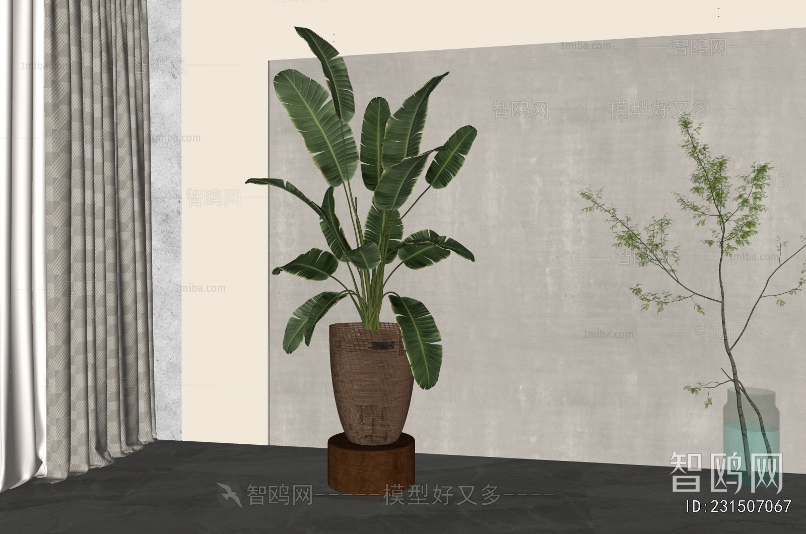 Modern Ground Green Plant Potted Plants