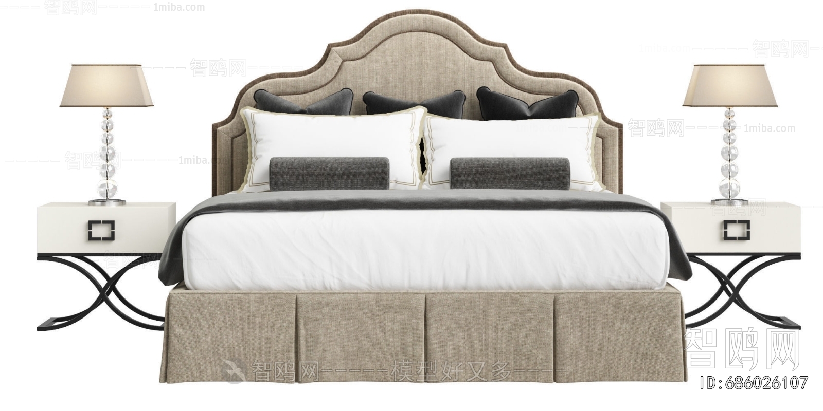 Simple European Style Double Bed