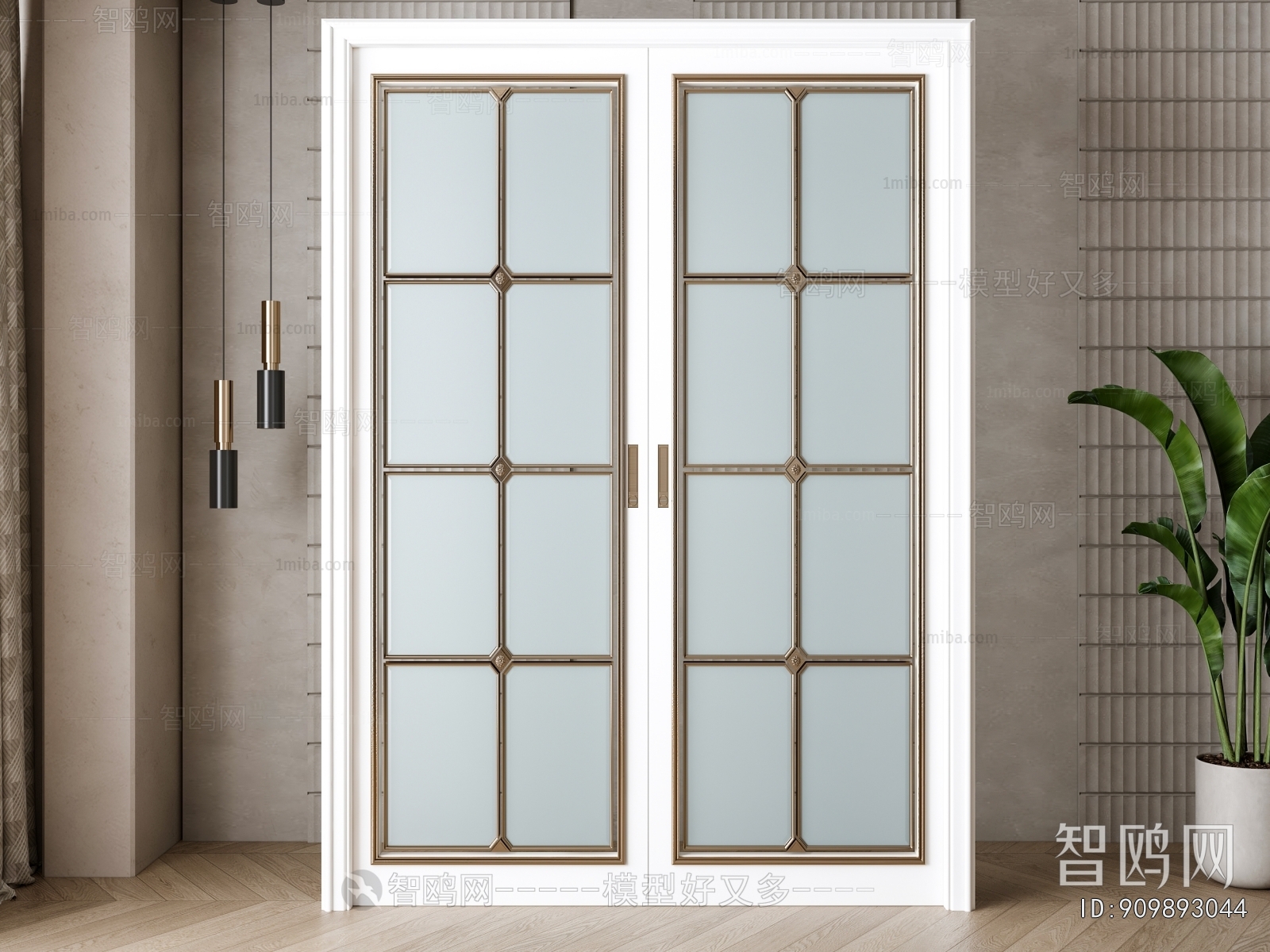 Simple European Style Double Door