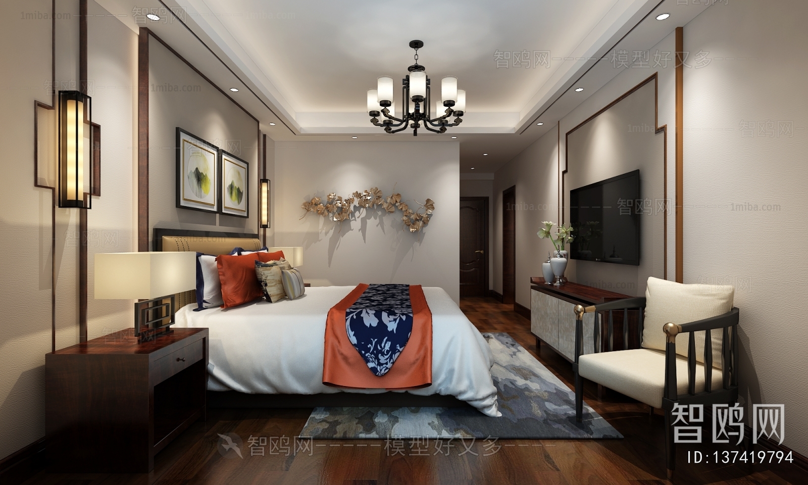 New Chinese Style Bedroom