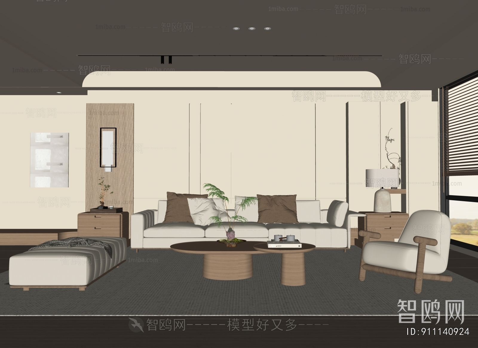 New Chinese Style A Living Room