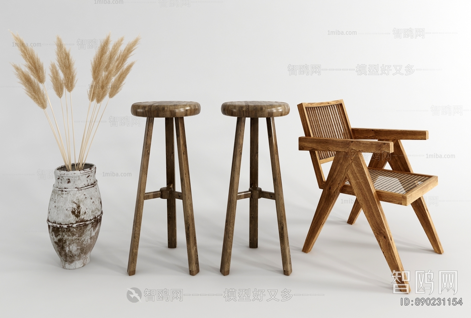 Wabi-sabi Style Bar Stool