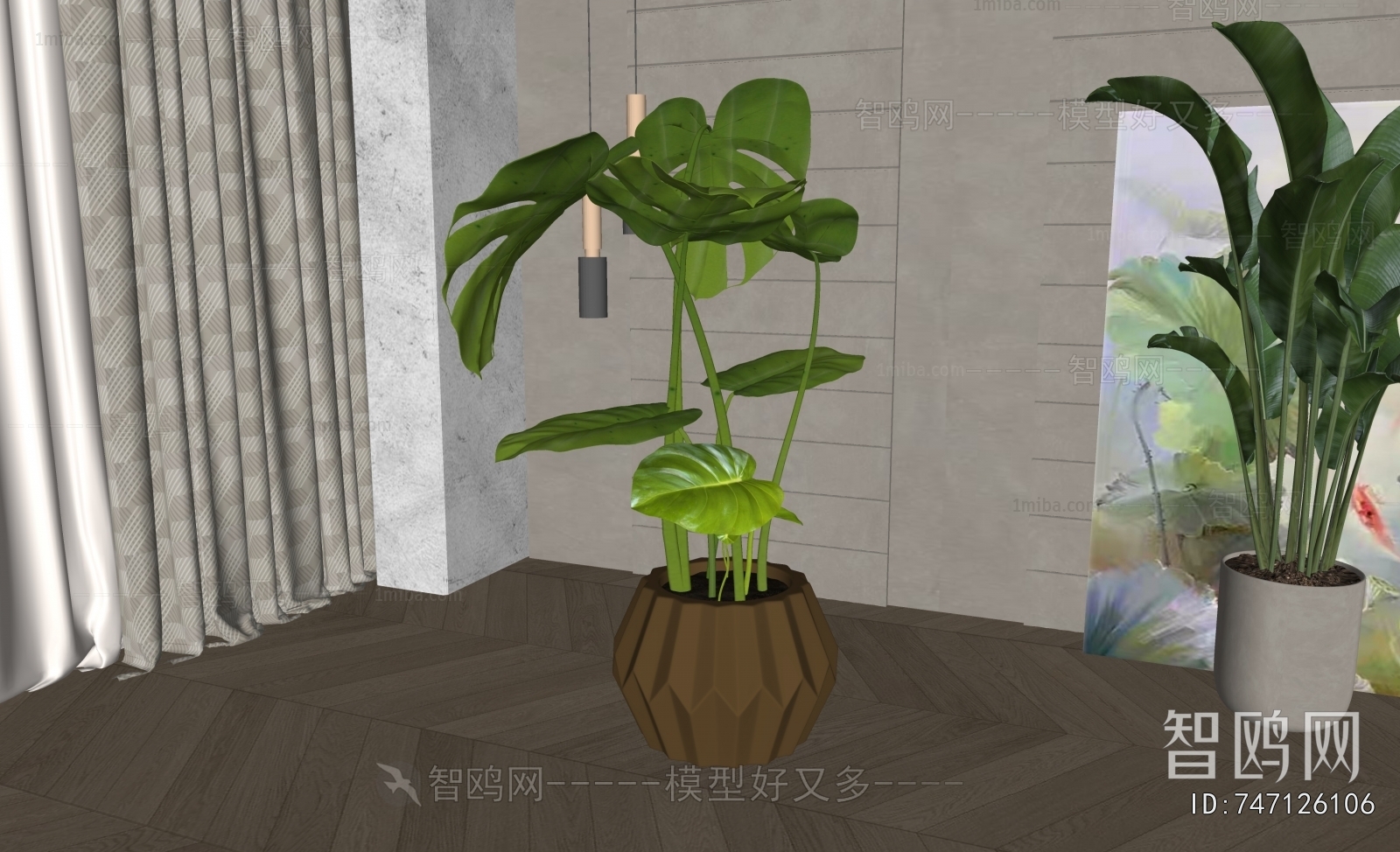 Modern Ground Green Plant Potted Plants