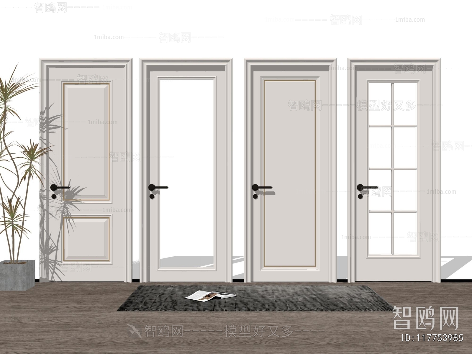 Simple European Style Single Door