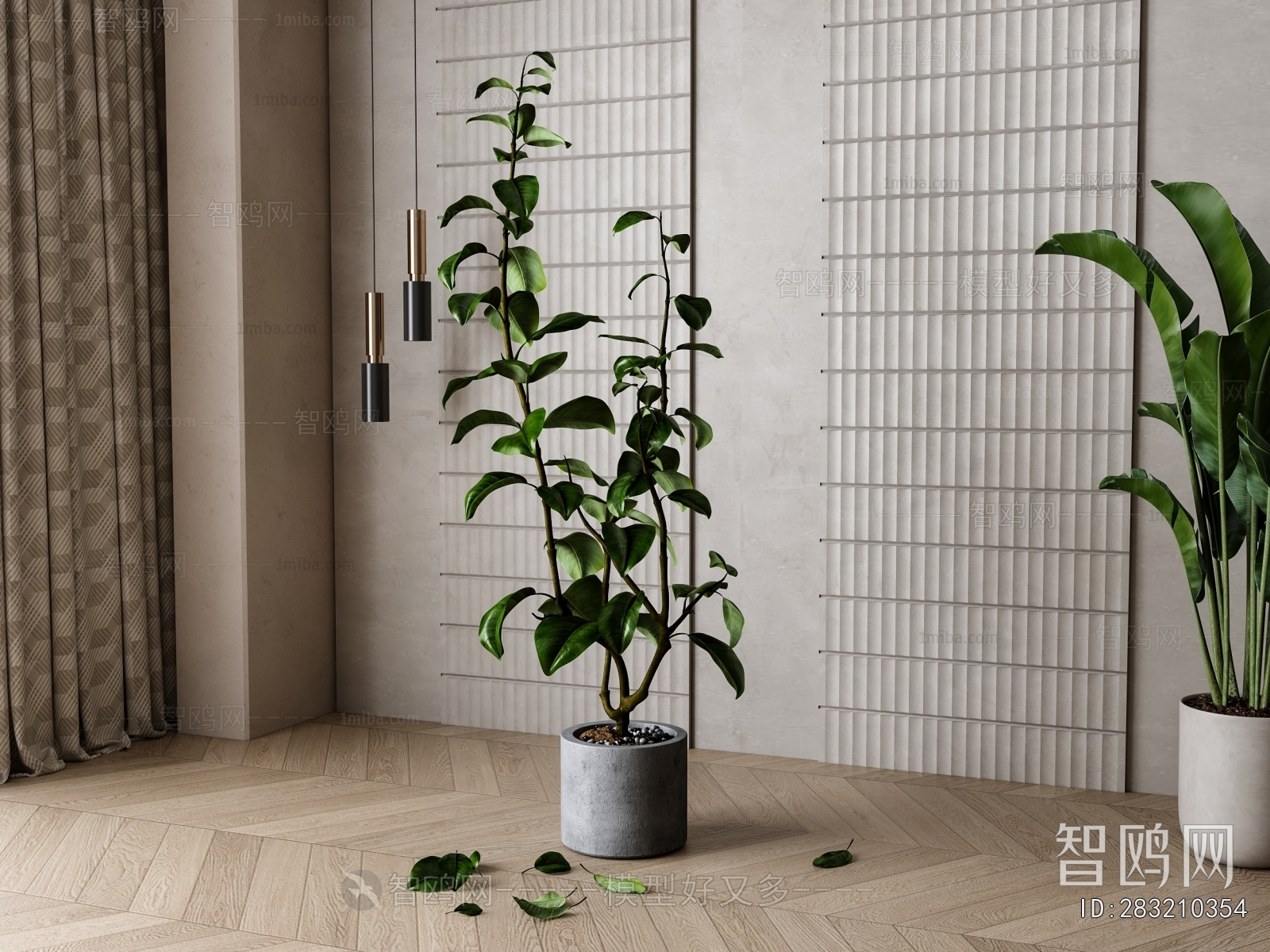 Modern Ground Green Plant Potted Plants