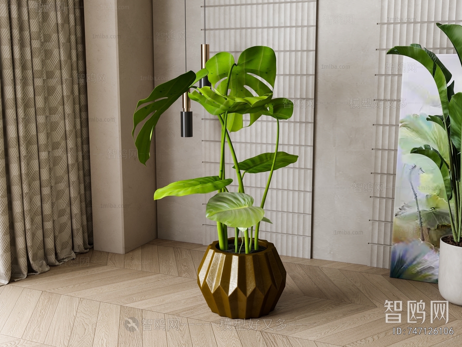 Modern Ground Green Plant Potted Plants