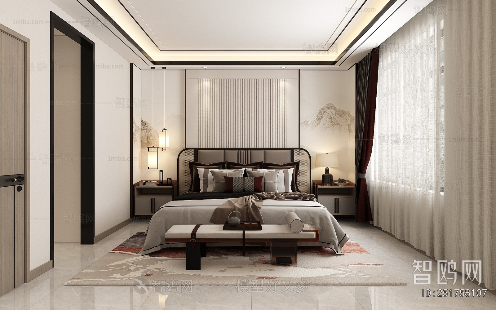 New Chinese Style Bedroom