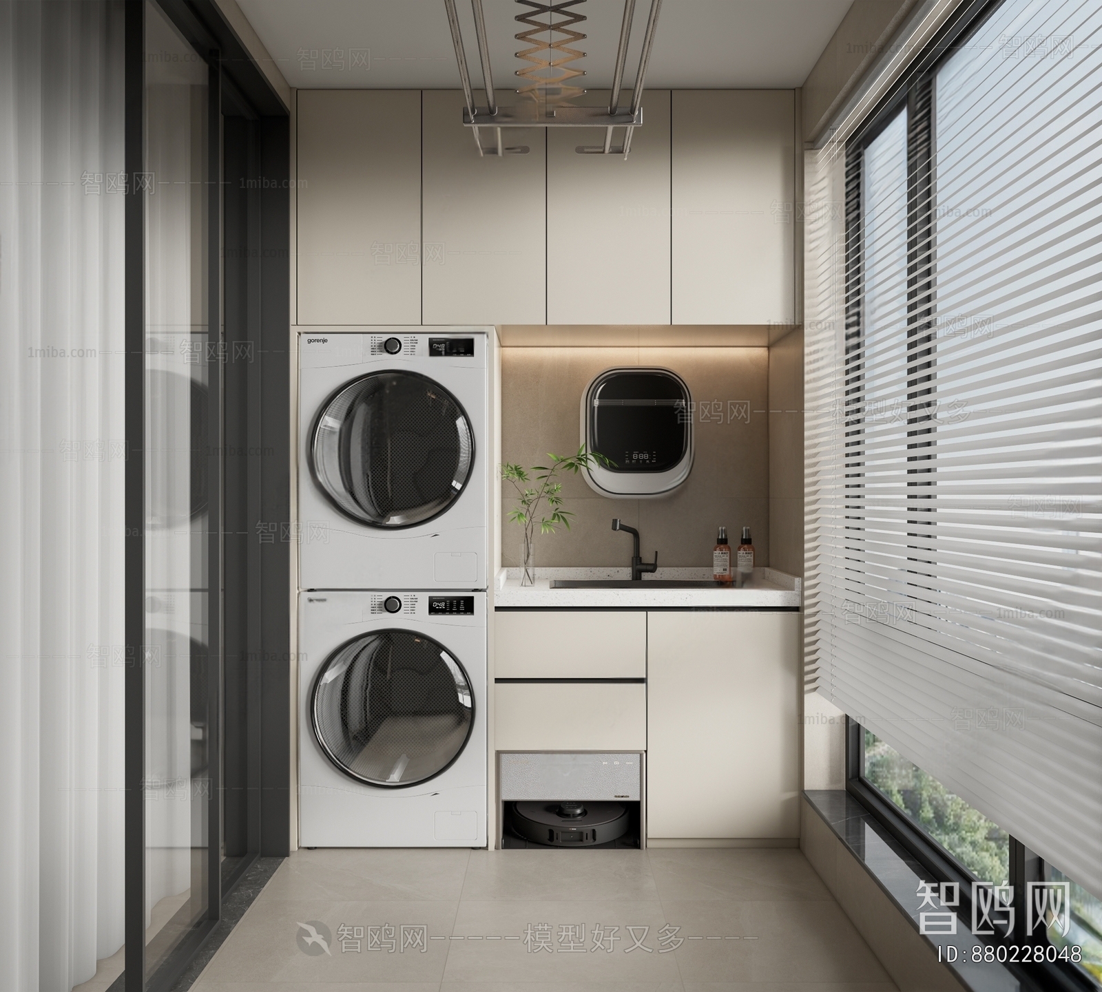 Modern Balcony Laundry Room