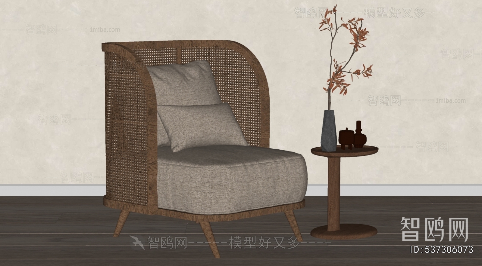 Wabi-sabi Style Single Sofa