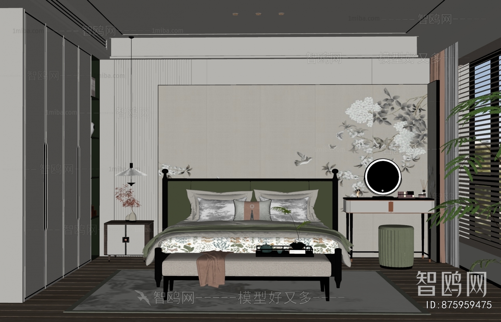 New Chinese Style Bedroom