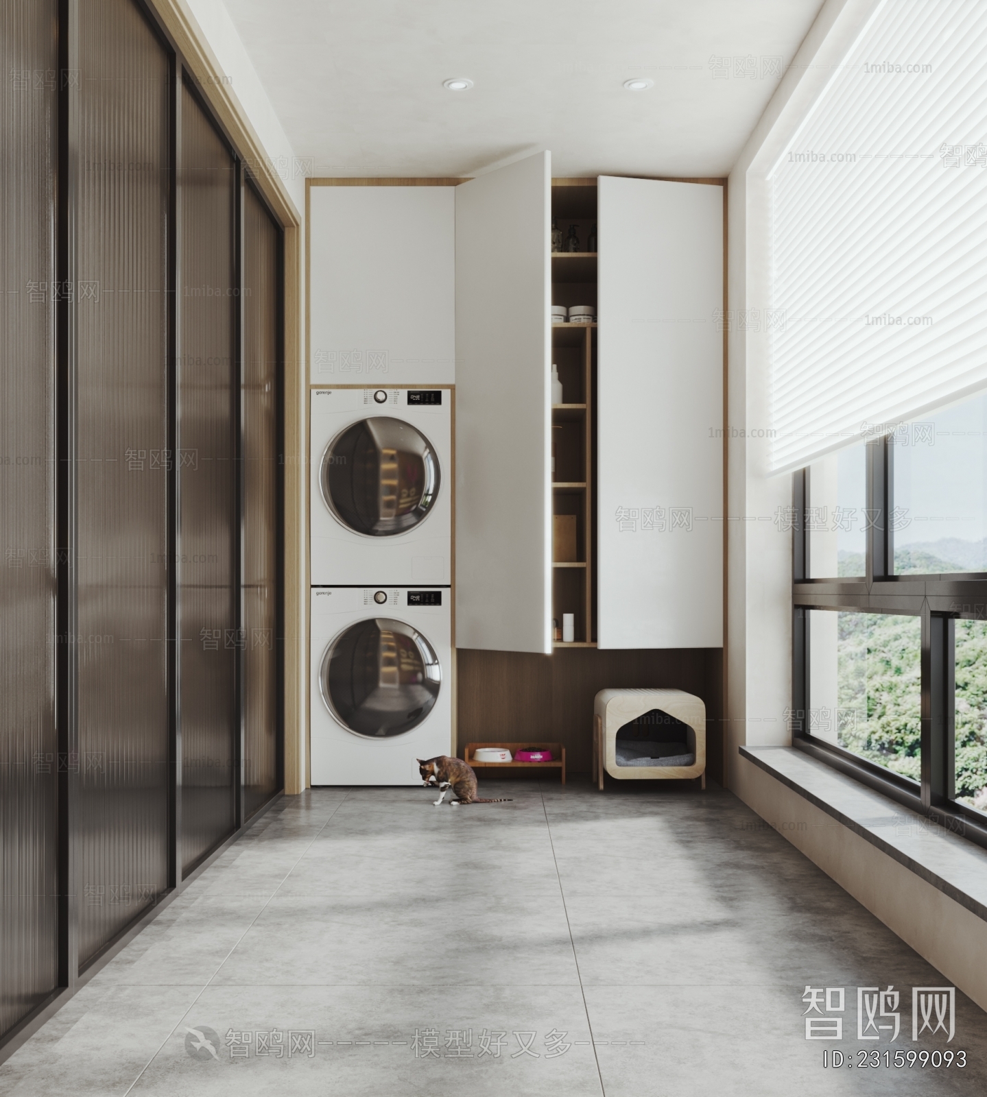 Modern Balcony Laundry Room