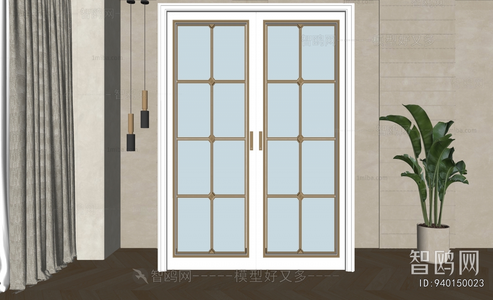 Simple European Style Double Door