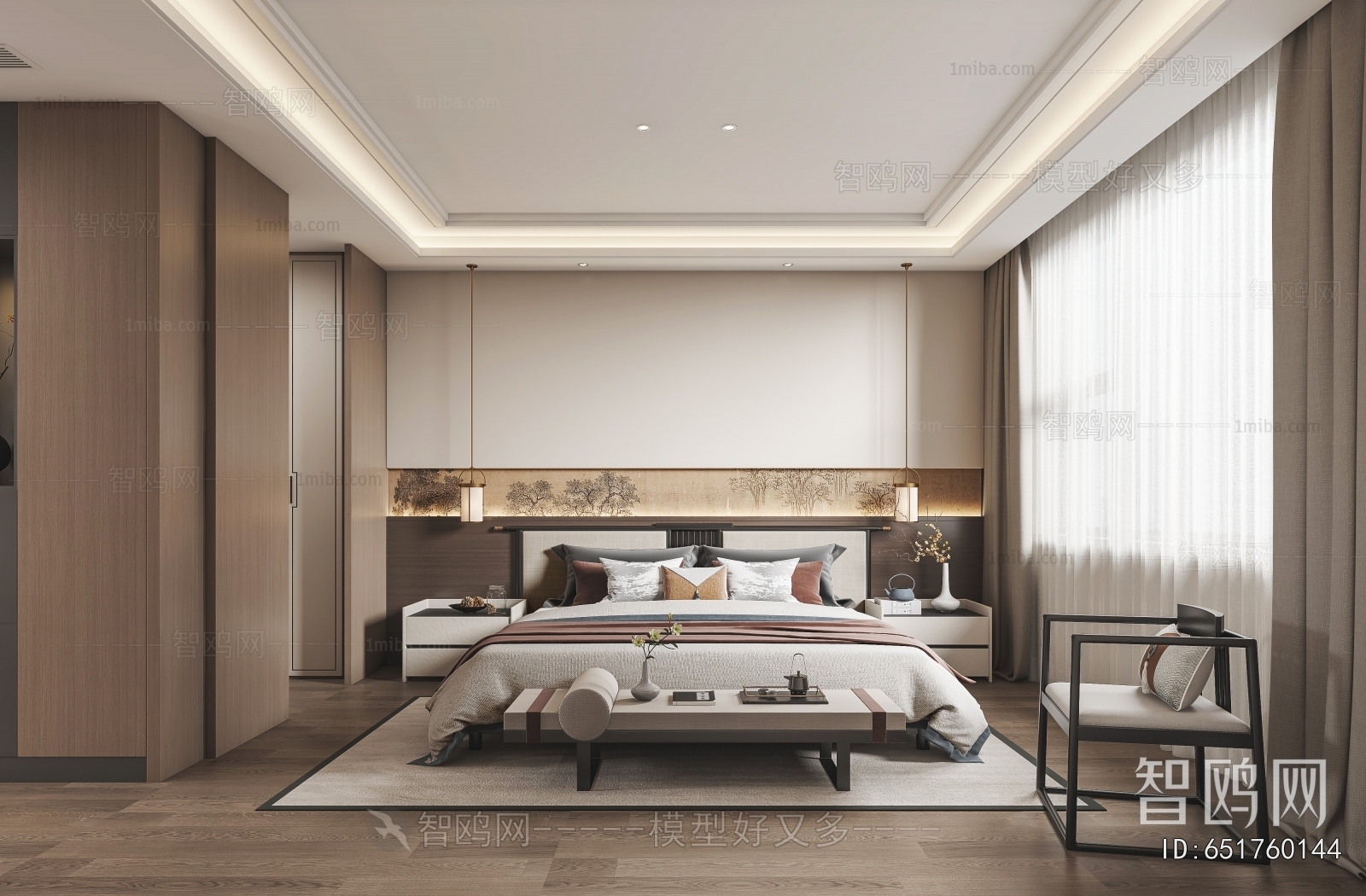 New Chinese Style Bedroom