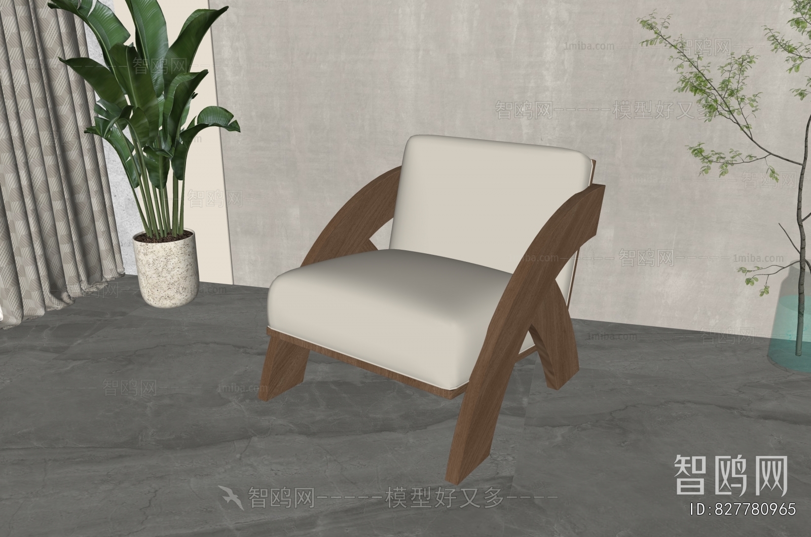 Wabi-sabi Style Single Sofa