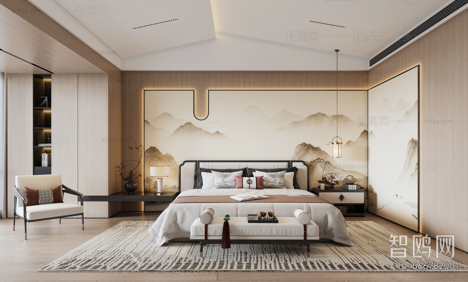 New Chinese Style Bedroom