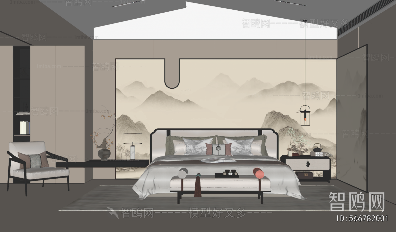 New Chinese Style Bedroom