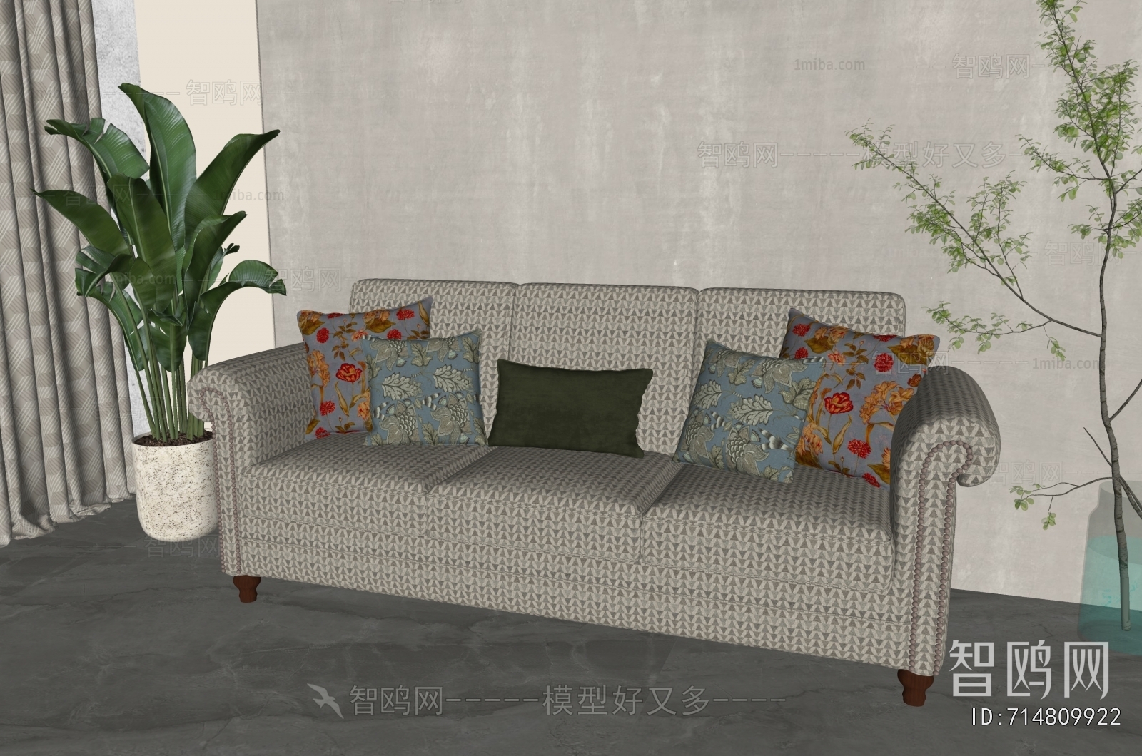 American Style Three-seat Sofa