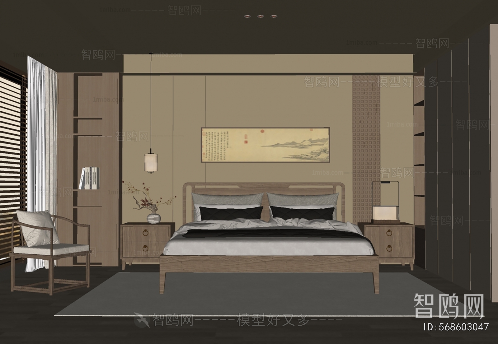 New Chinese Style Bedroom