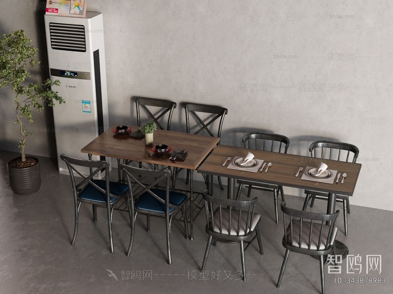 Industrial Style Dining Table And Chairs