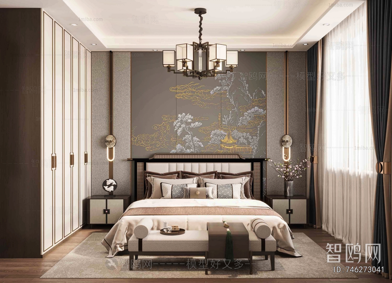 New Chinese Style Bedroom