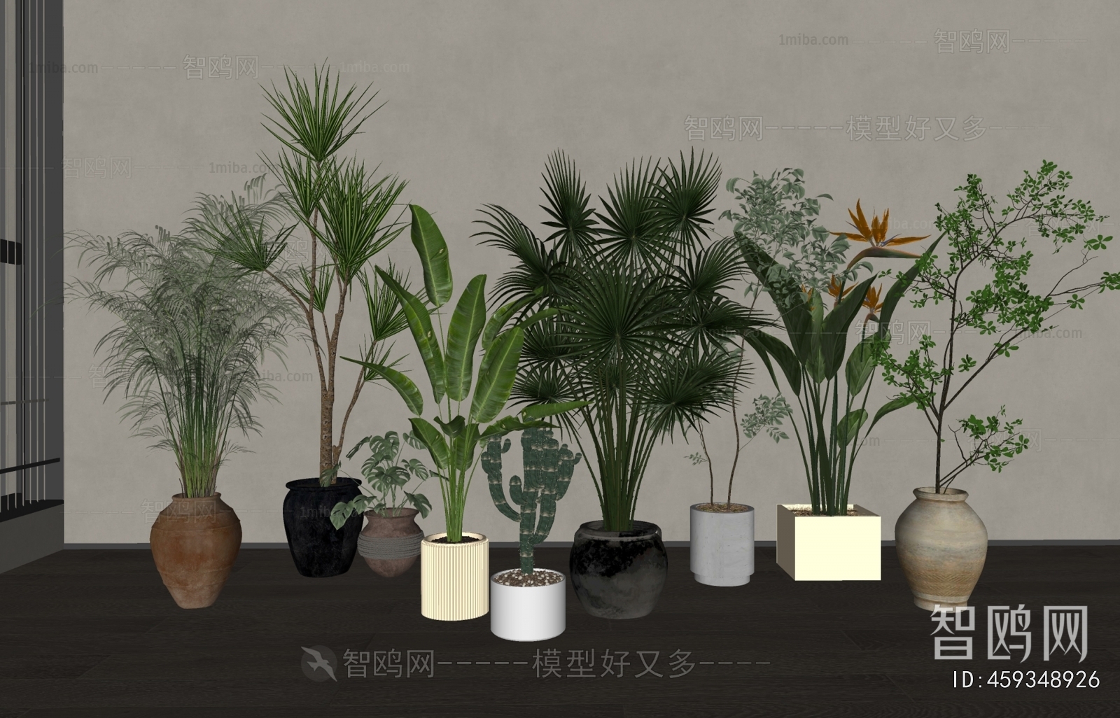 Modern Ground Green Plant Potted Plants