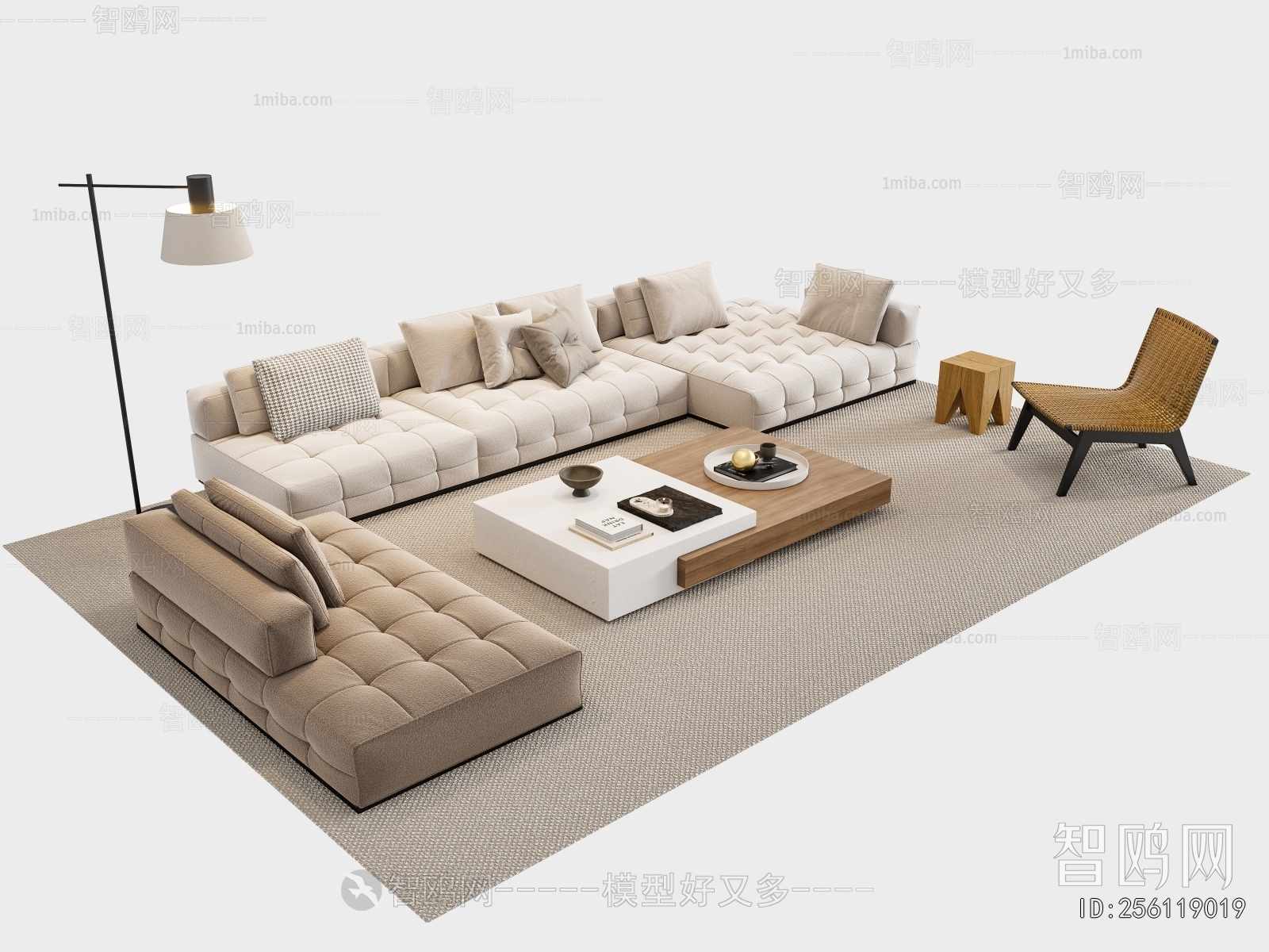 Wabi-sabi Style Sofa Combination