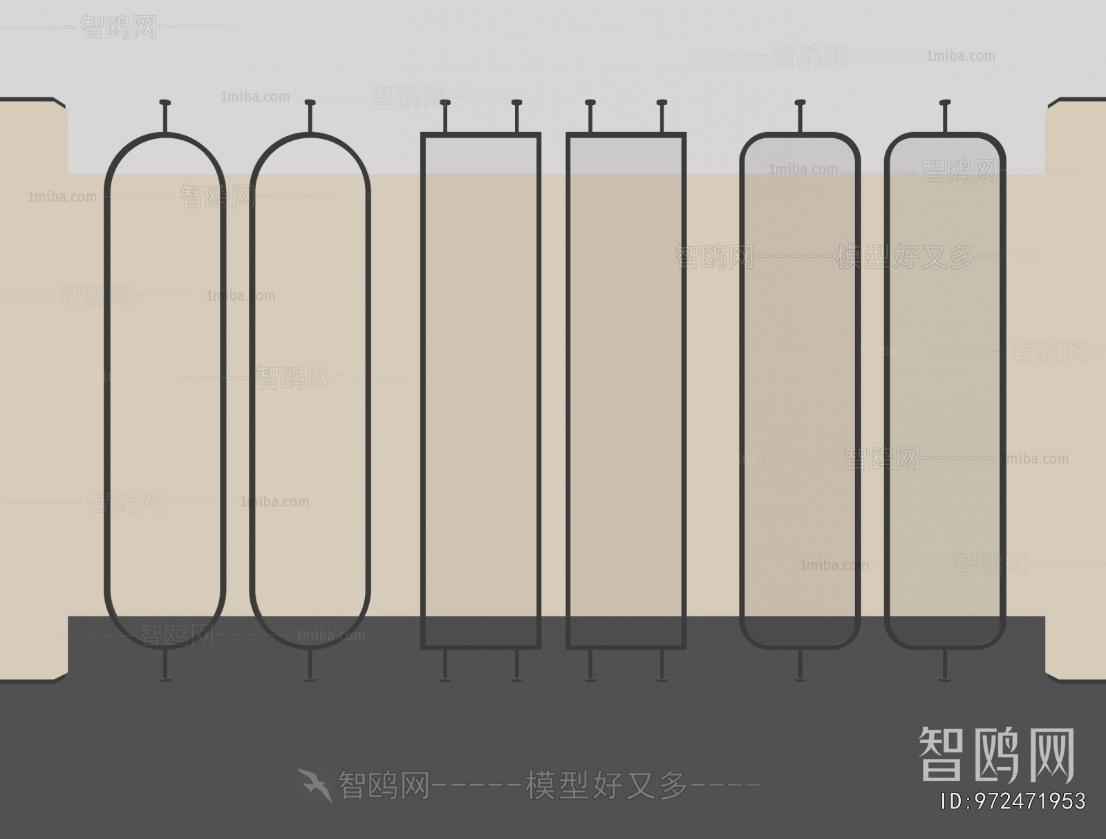 现代夹丝玻璃屏风隔断