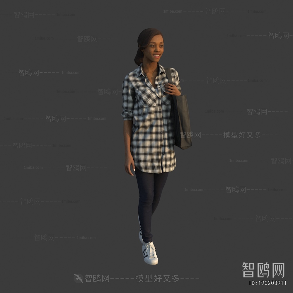 现代走路女人黑人