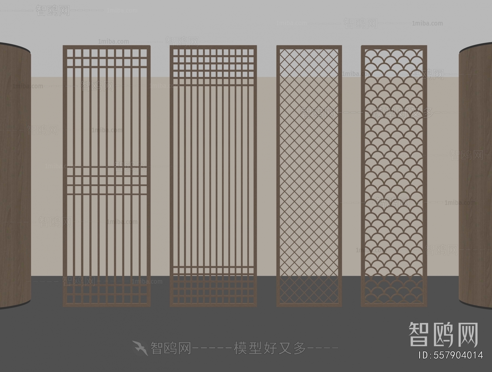 新中式镂空屏风隔断