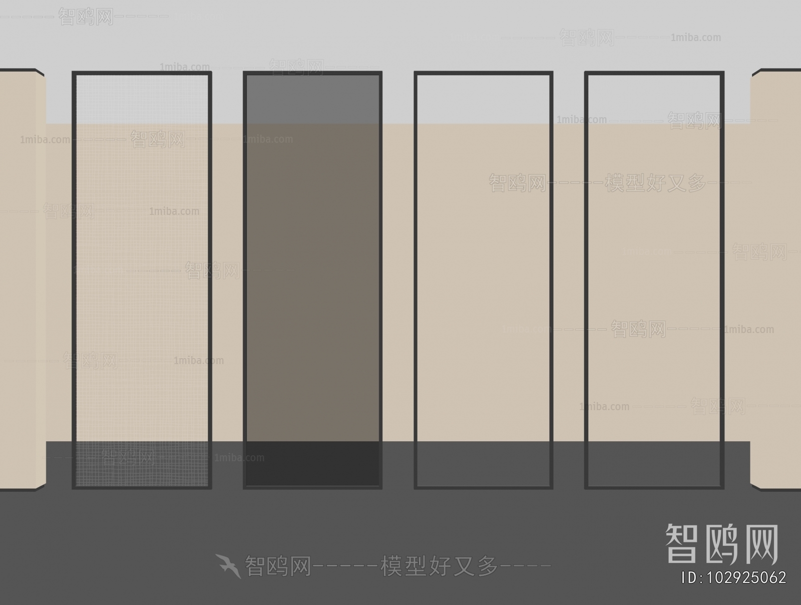 现代夹丝玻璃屏风隔断