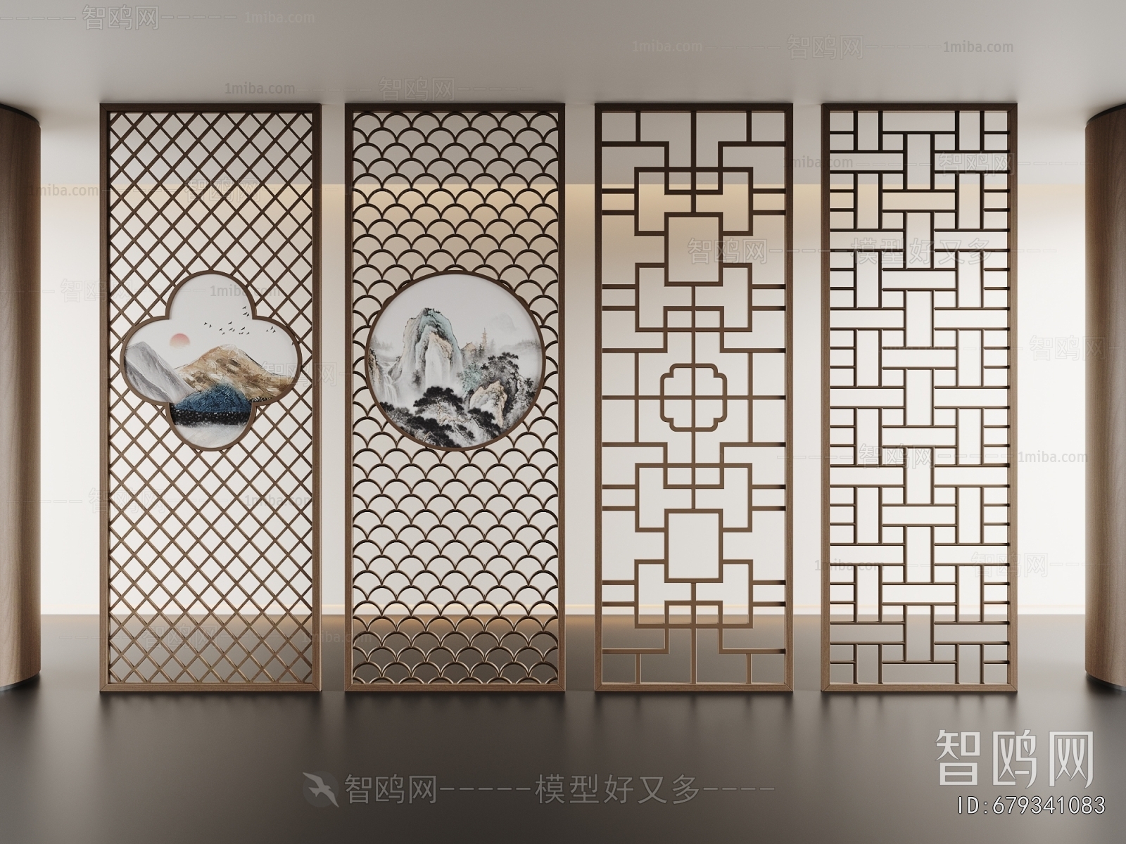 New Chinese Style Wooden Screen Partition