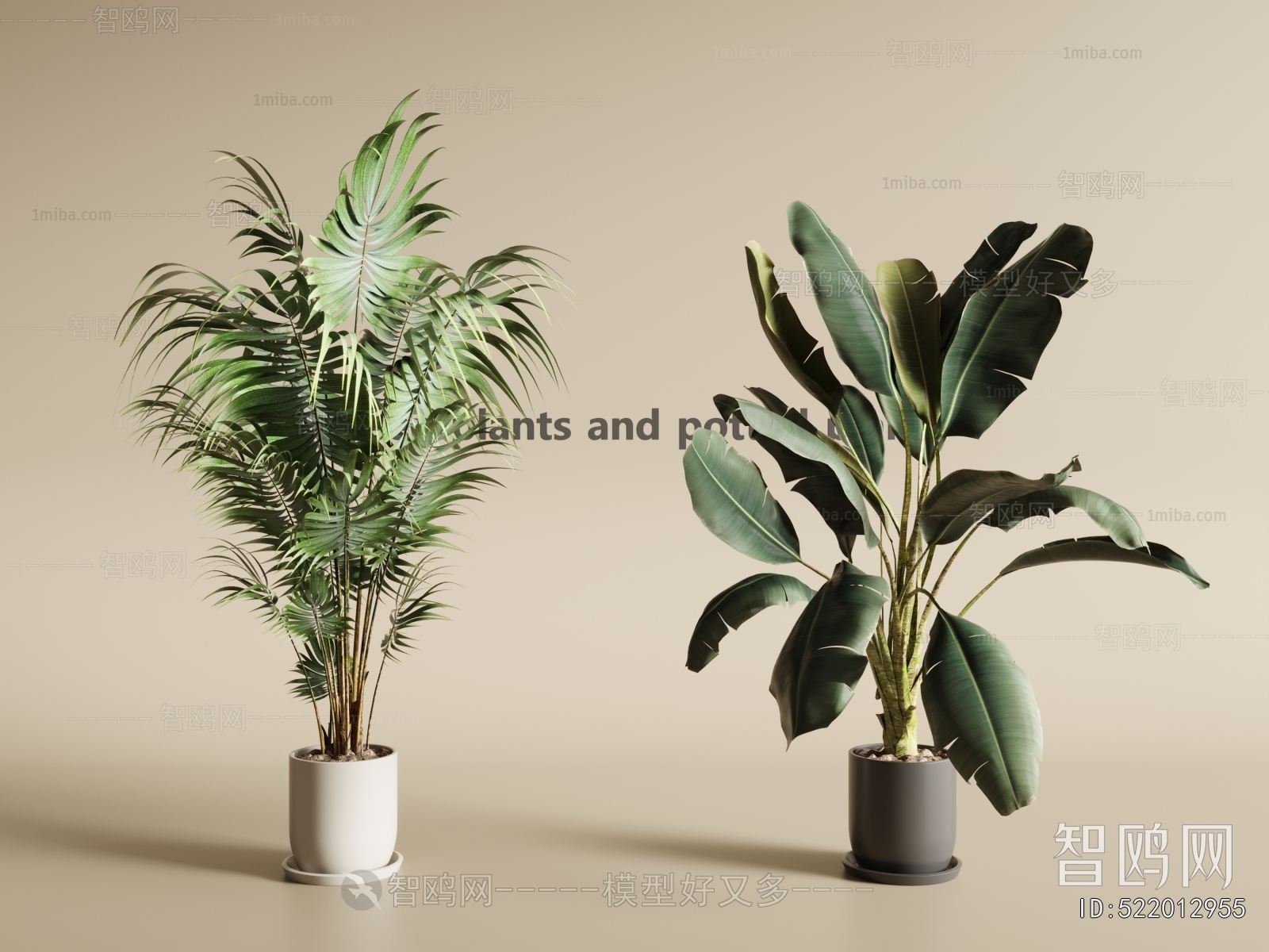 Modern Ground Green Plant Potted Plants