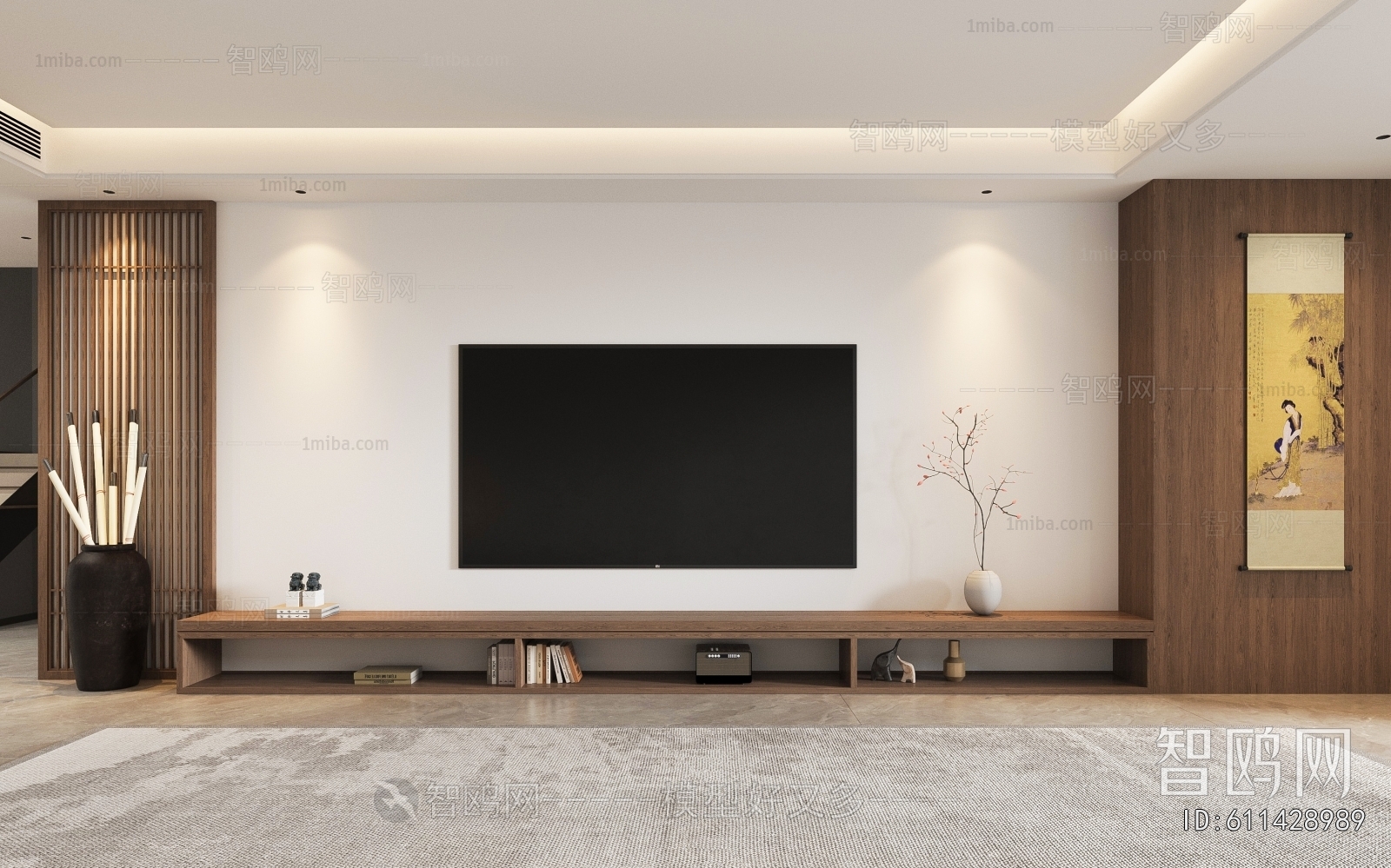 New Chinese Style TV Wall