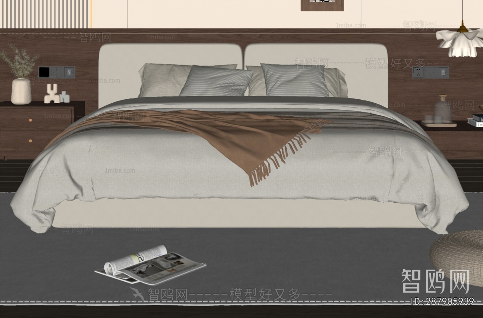 Wabi-sabi Style Double Bed