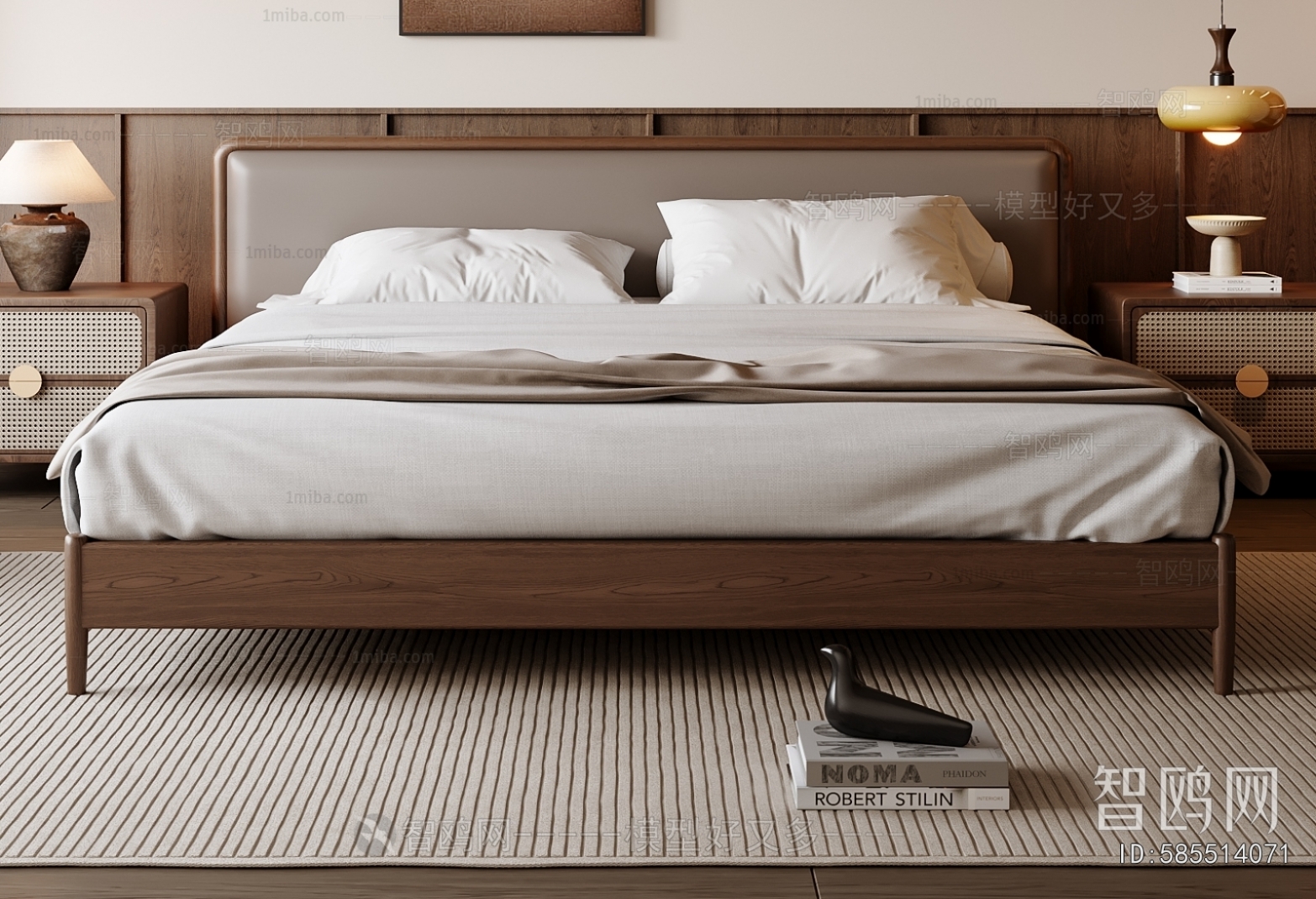 Wabi-sabi Style Double Bed