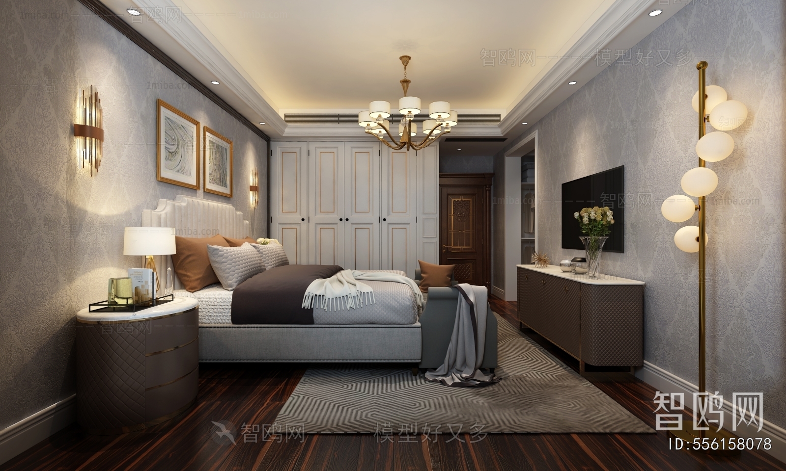 Simple European Style Bedroom