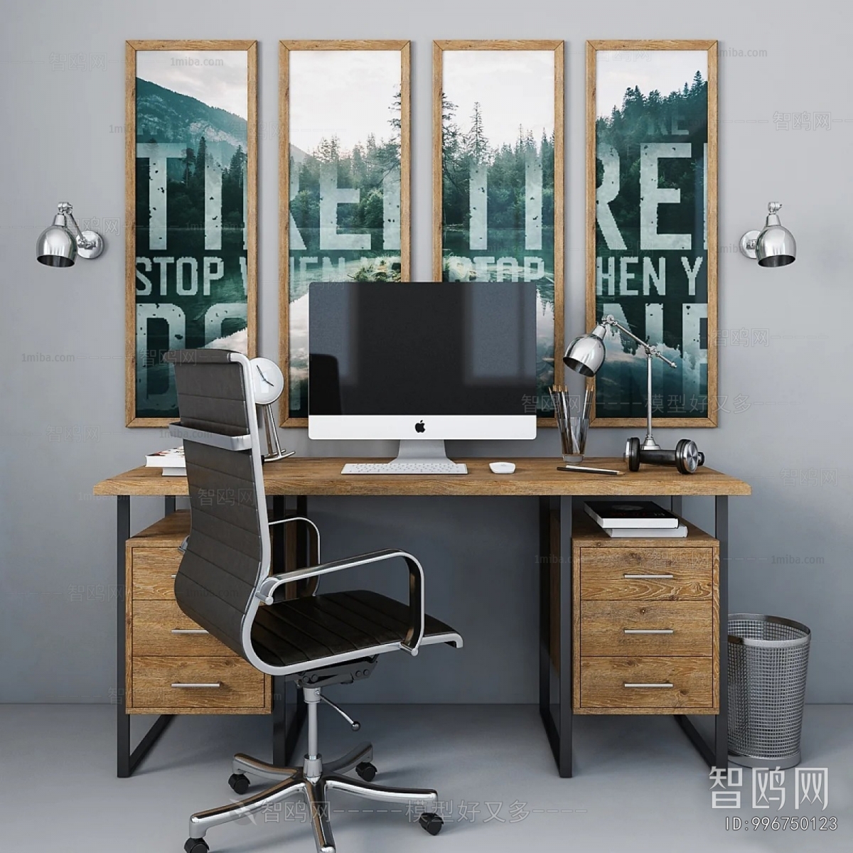 Industrial Style Computer Desk And Chair