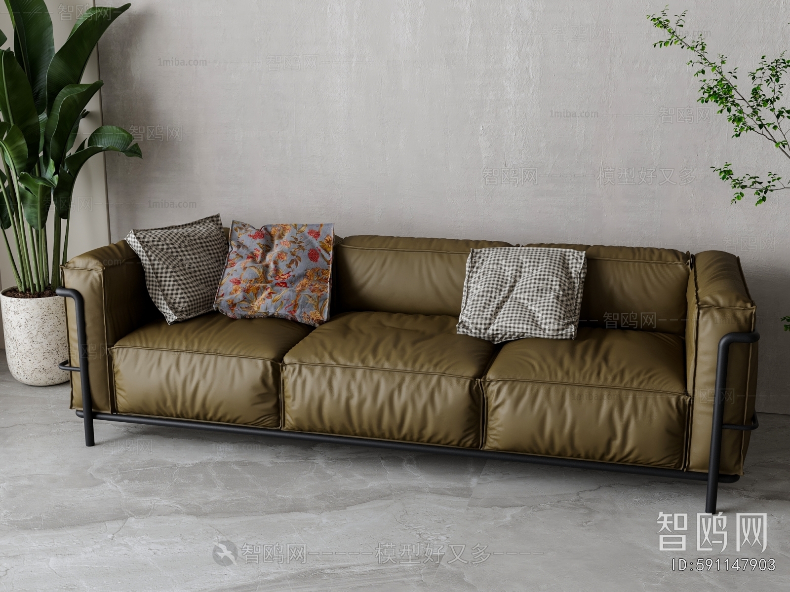 Nordic Style Three-seat Sofa