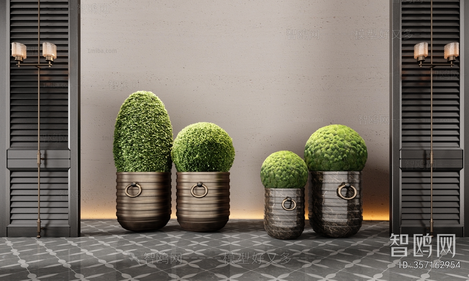 Modern Ground Green Plant Potted Plants