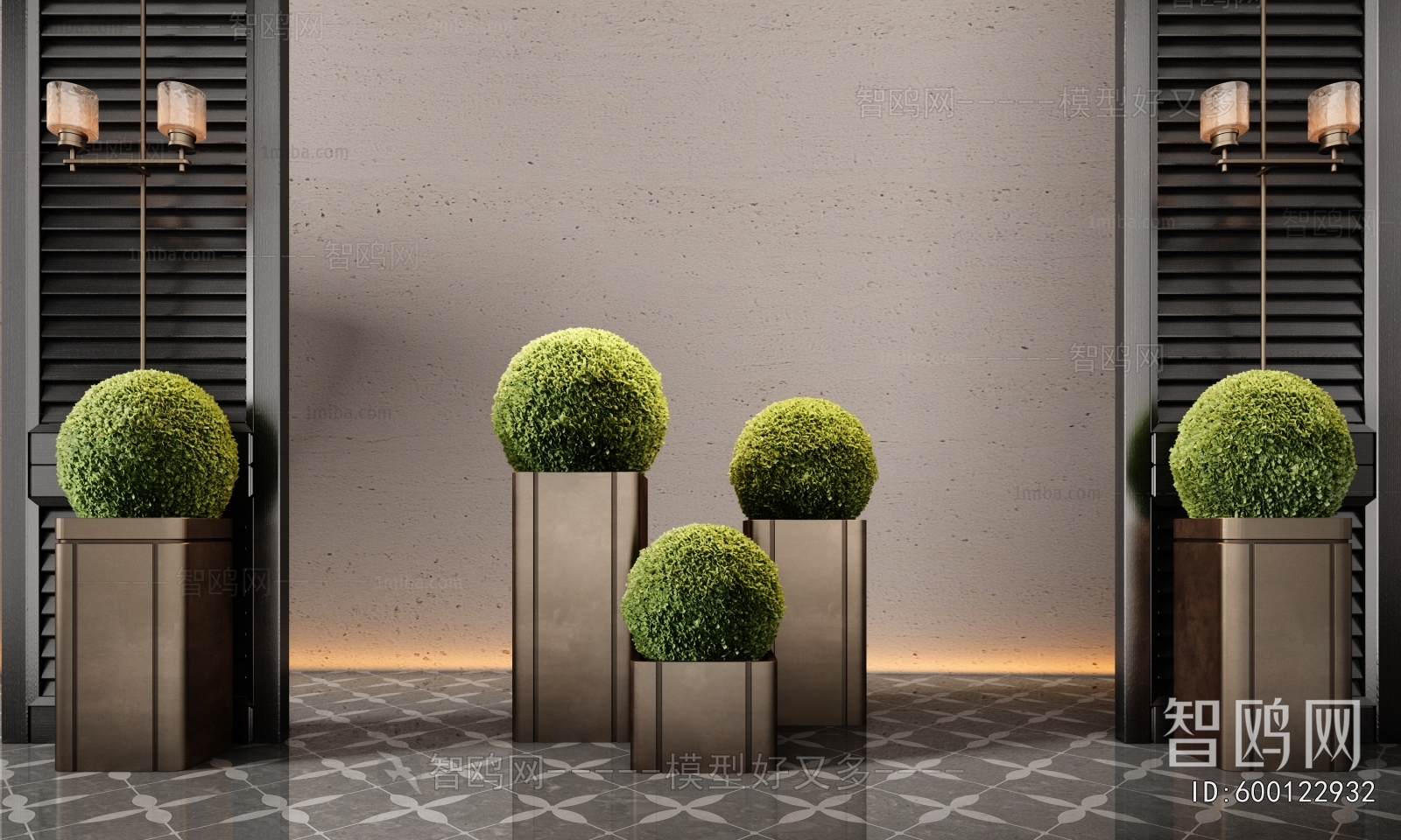 Modern Ground Green Plant Potted Plants