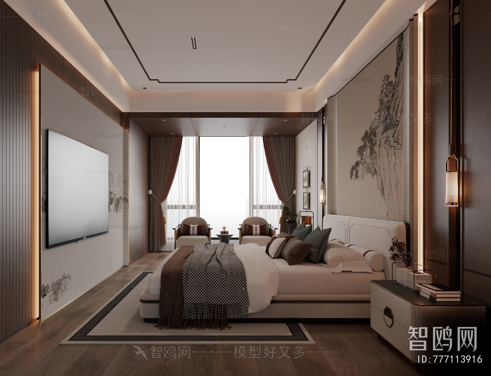 New Chinese Style Bedroom